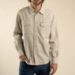 🔥10 for $100🔥 Wrangler Men's Beige snap button cowboy Shirt long sleeve NWT